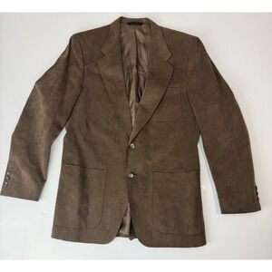 Vintage Marshall Field & Company Microsuede Blazer Brown USA Measures Men's 42
